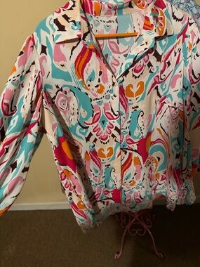 Women's Printed Button-Front Blouse in Multicolor